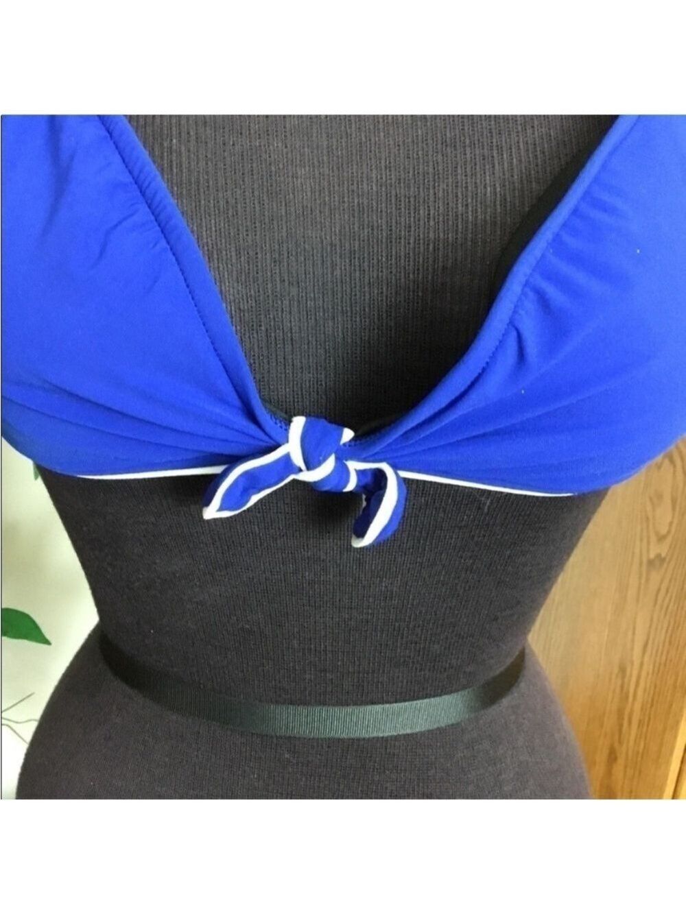 Women's Ralph Lauren Blue & White Halter Bikini Top S - Picture 6 of 14